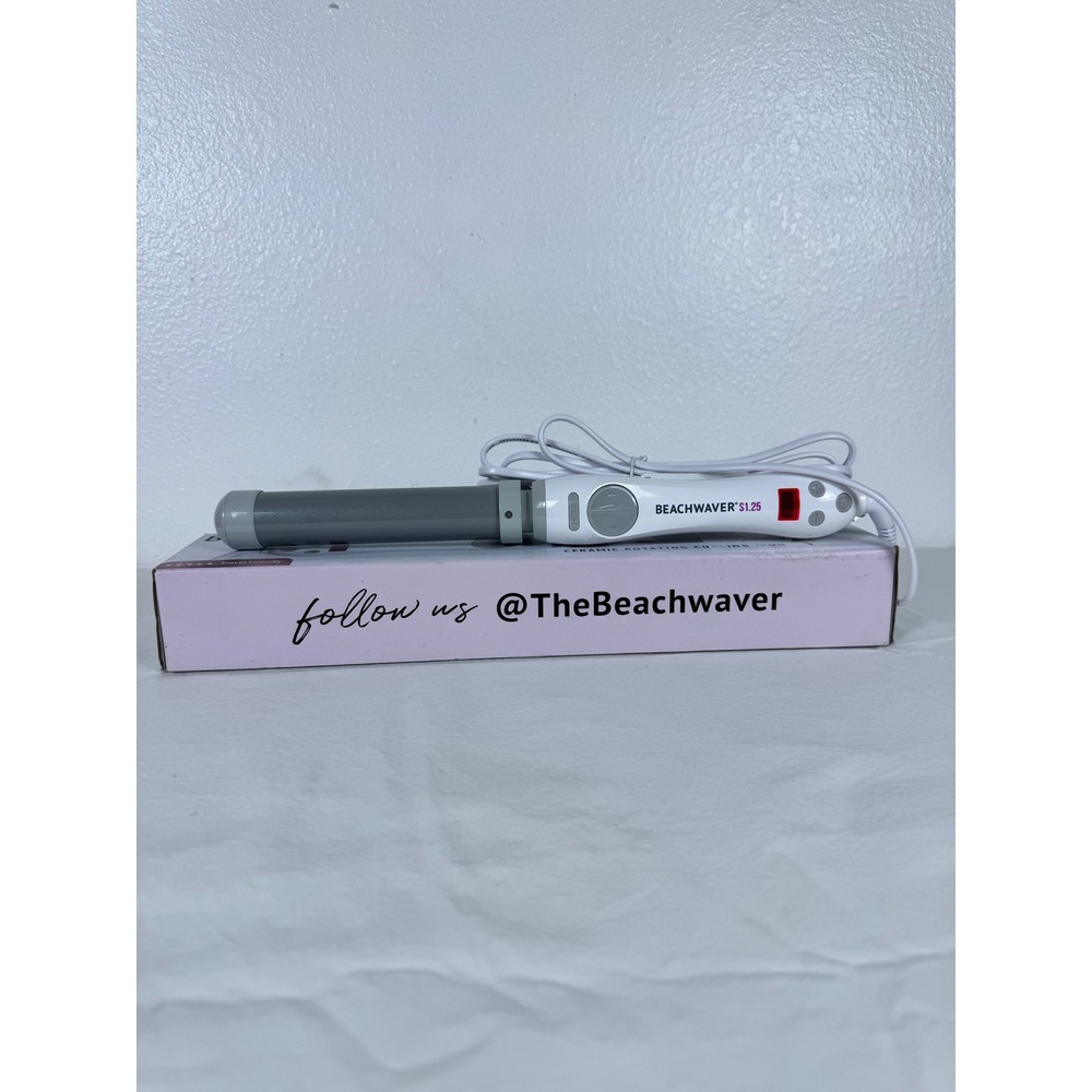 Beachwaver S1.25 Ceramic Rotating Curling Iron White 1.25 Inch Barrel NEW in BOX